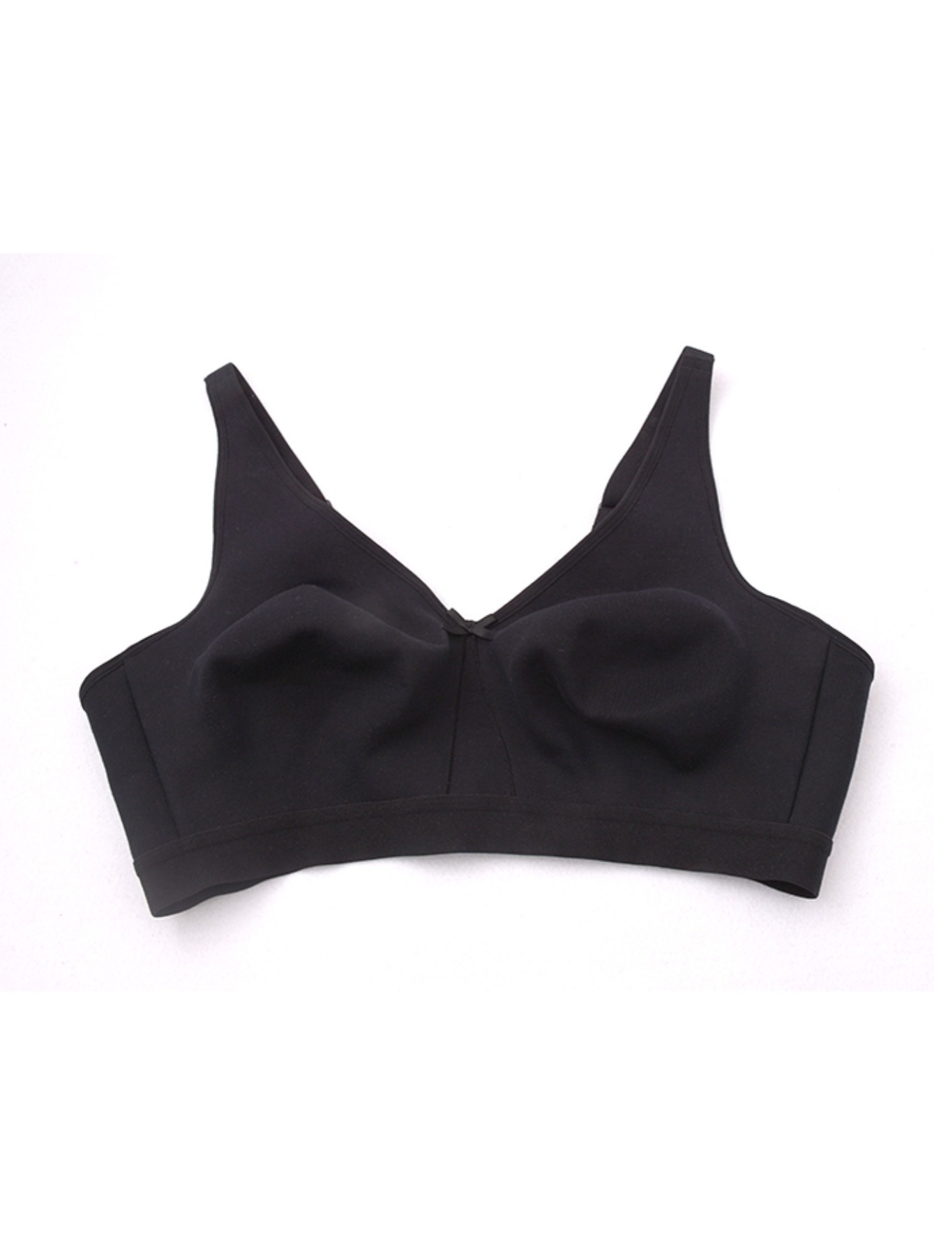 Plus Size Bow Front Solid No Padded Bra Women's Plus Full - Temu Canada