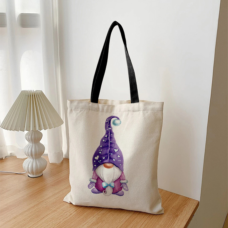 Christmas Gnomes Tote Bag Canvas Shoulder Bag Large Capacity Shopper Bag