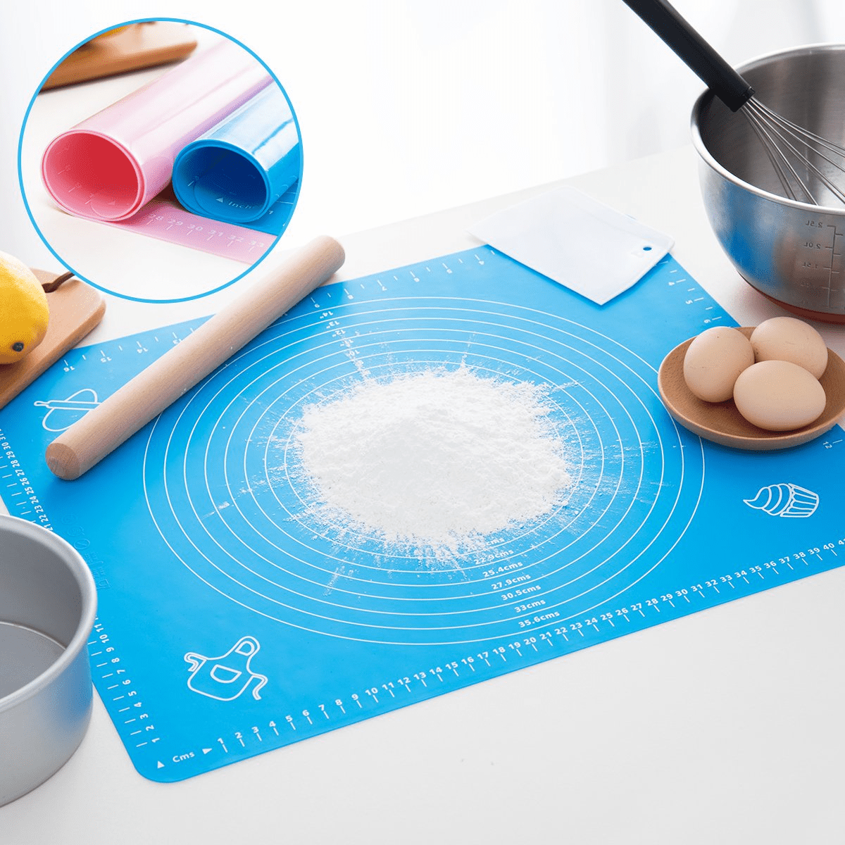  Silicone Pastry Mat Extra Thick Non-stick Baking Mat