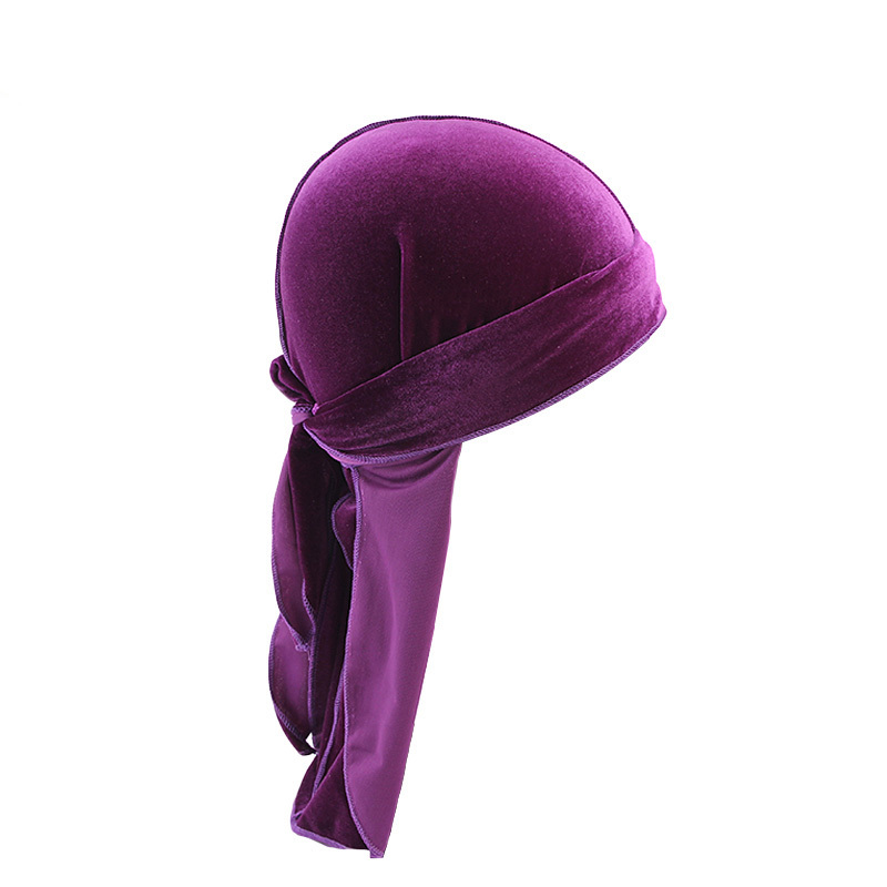 Pure Velvet Durag For Men,breathable Bandana, Long Tial Pirate Hat