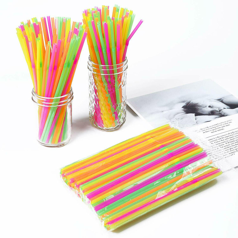 100pcs/pack Disposable Bendable Straws, Flexible Straws, Colorful