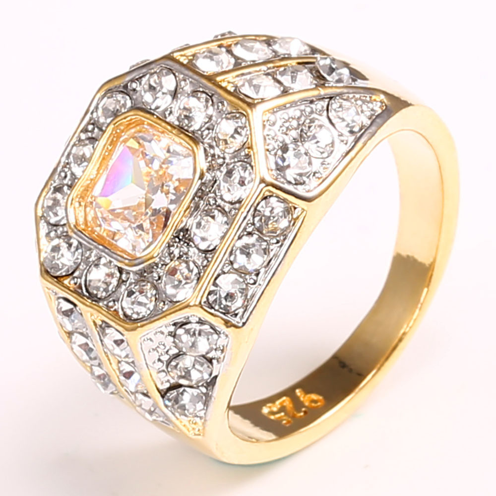 Men's Vintage Punk Style Rhinestone Zircon Ring