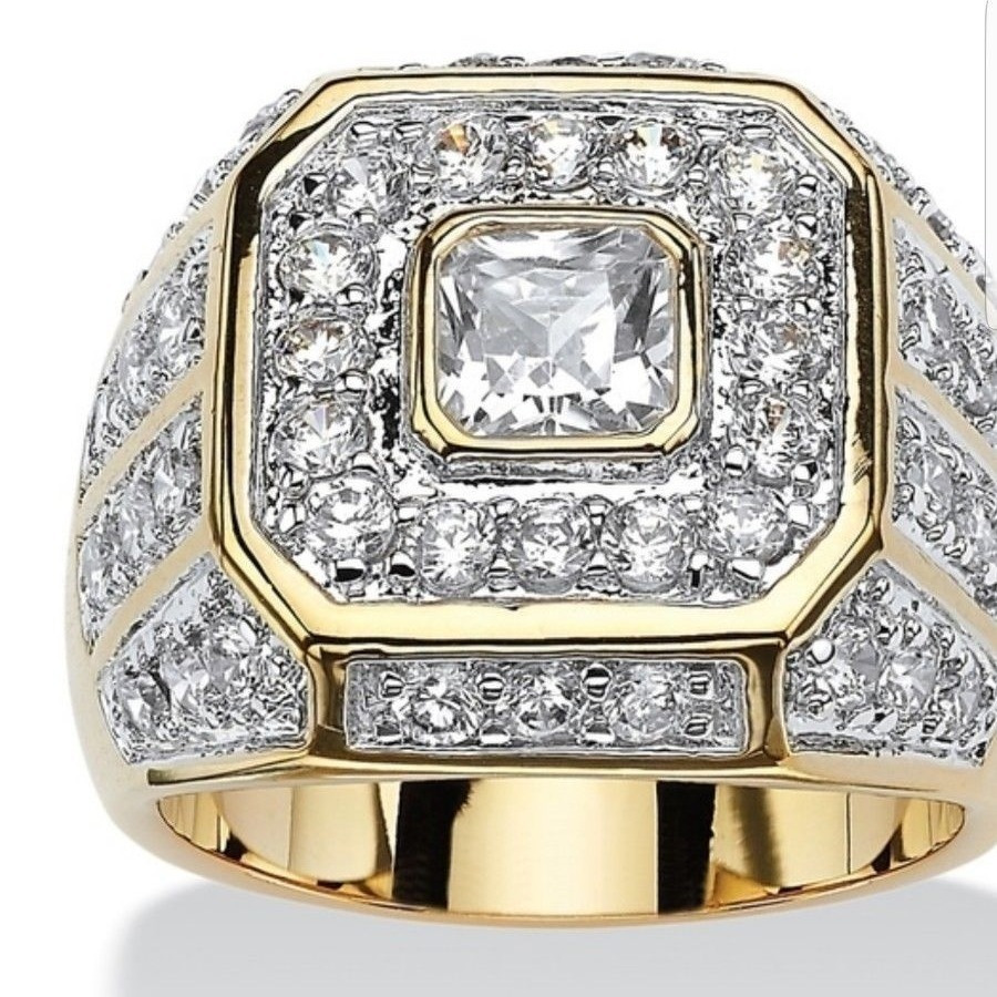 Men's Vintage Punk Style Rhinestone Zircon Ring