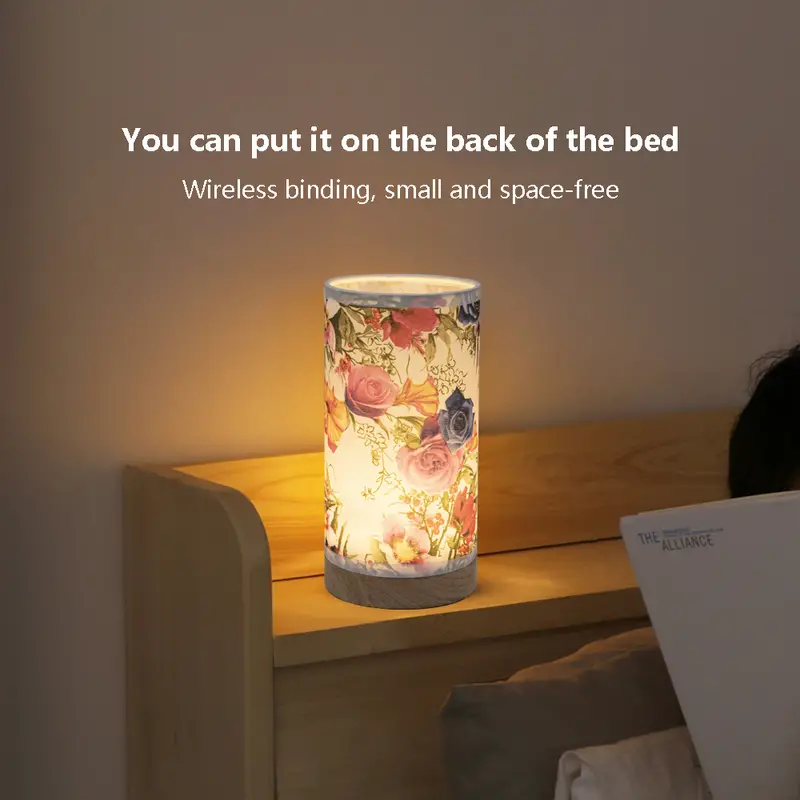 1pc simple and creative night light modern and warm solid wood table lamp bedside lamp for bedrooms birthday gift details 2