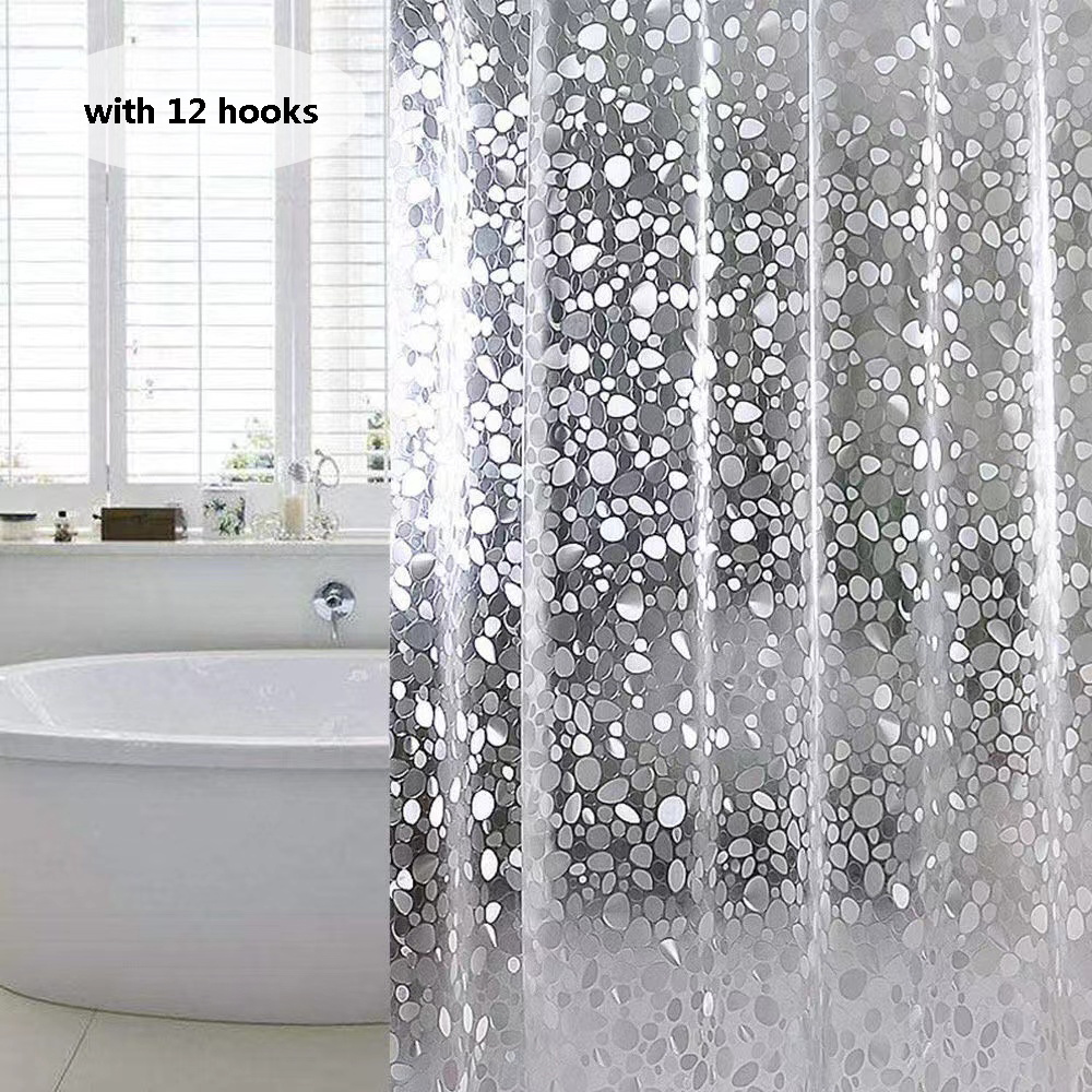 Waterproof Shower Curtain Liner 3d Cobblestone Pattern - Temu Canada