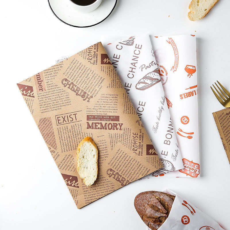 SJENERT 50Pcs/Set Sandwich Wrapping Paper, Vintage Newspaper Toast Baking  Bread Food Wrapping Parchment Paper Grease Resistance Papers Home Kitchen