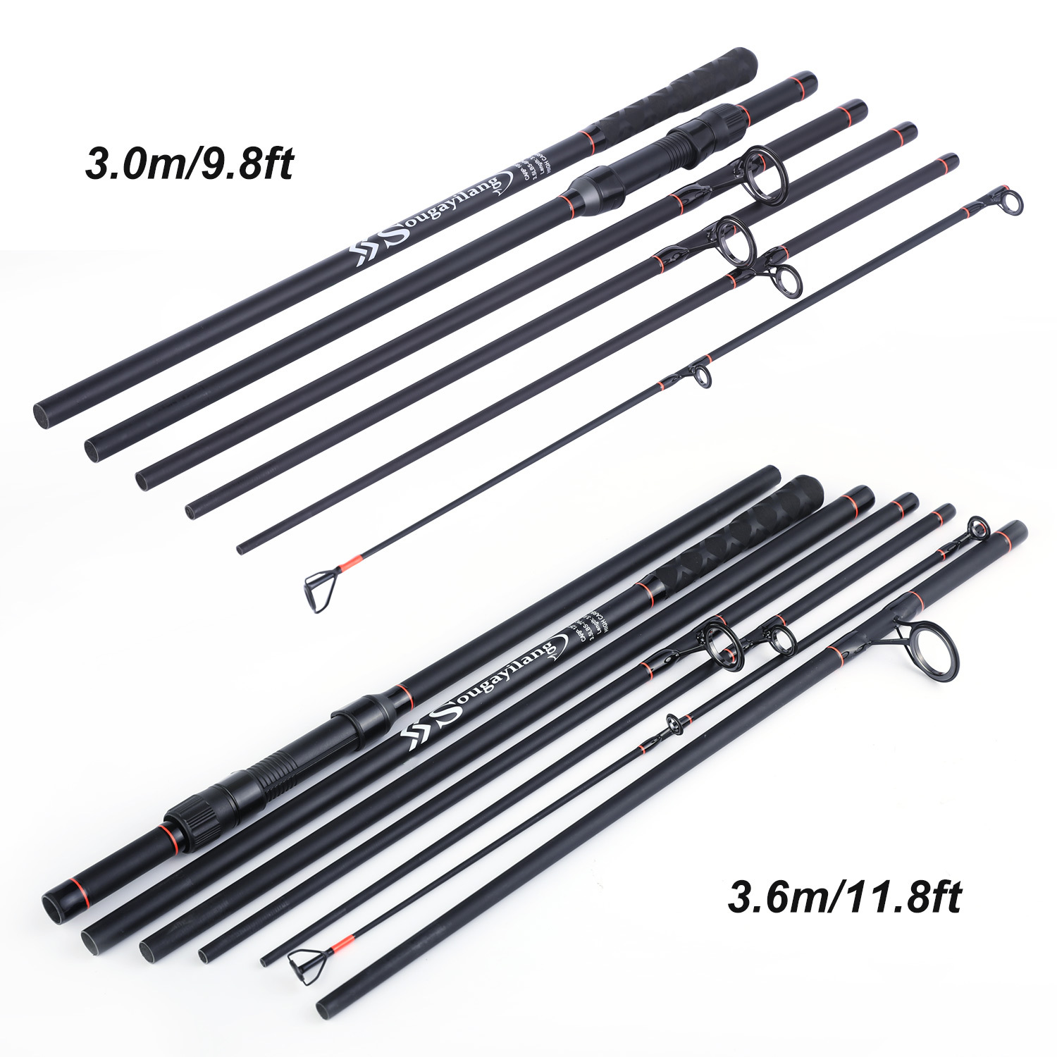 Sougayilang 3M Feeder Fishing Rod 6 Sections L/M/H Power Spinning Fishing  Rod Cork Handle Travel Portable Carp Fresh Water Fishing Rod Fishing Tackle