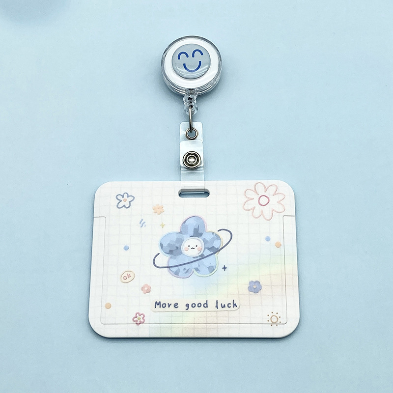 Id Badge Holder Cute Clouds Id Card Holders Retractable - Temu Canada