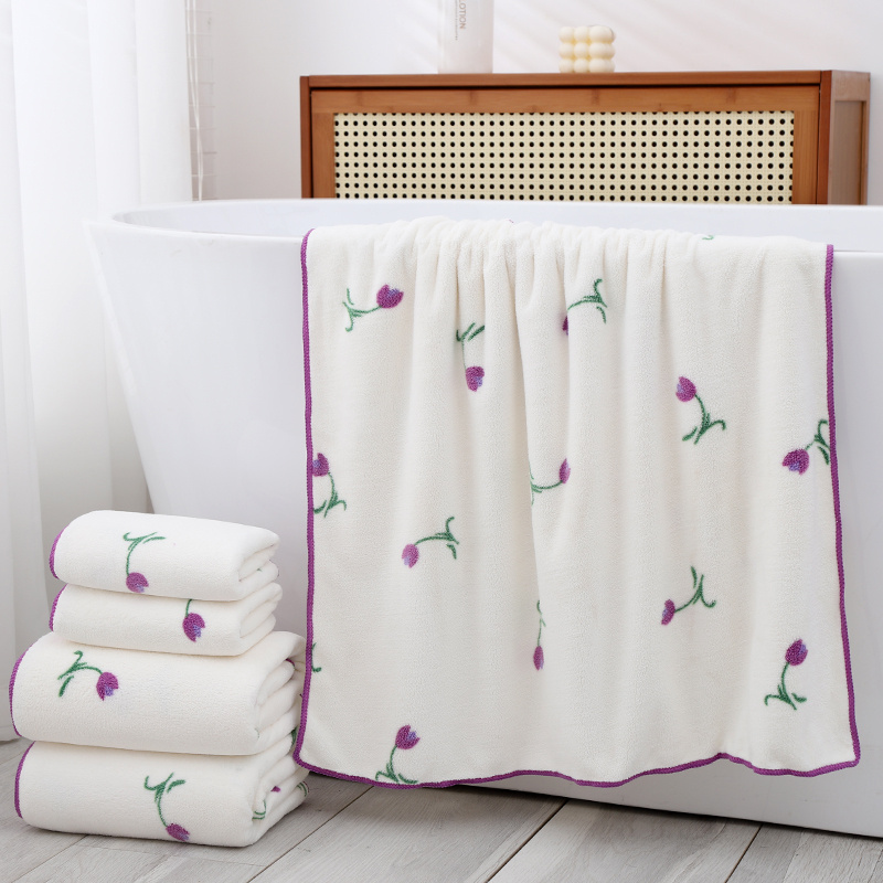 Flower Pattern Towel Set Soft Hand Towel Bath - Temu