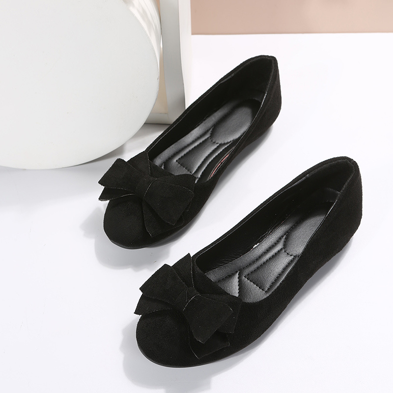 Women's Flat Shoes Closed Toe Bow Decor Ballet Flats - Temu