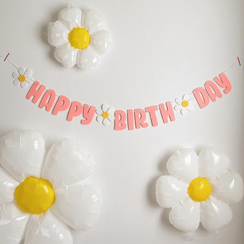 Holiday Supplies, Birthday Decoration, Daisy Birthday Pull Flower Felt ...