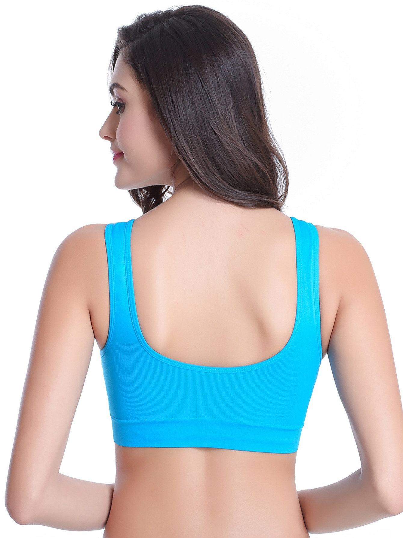 JAPIIM Sports Bras for Women, V Neck Padded Bralette, Washed Seamless and  Washable, Sexy Cross Suspenders Daily Wear Clothes Blue : :  Clothing, Shoes & Accessories