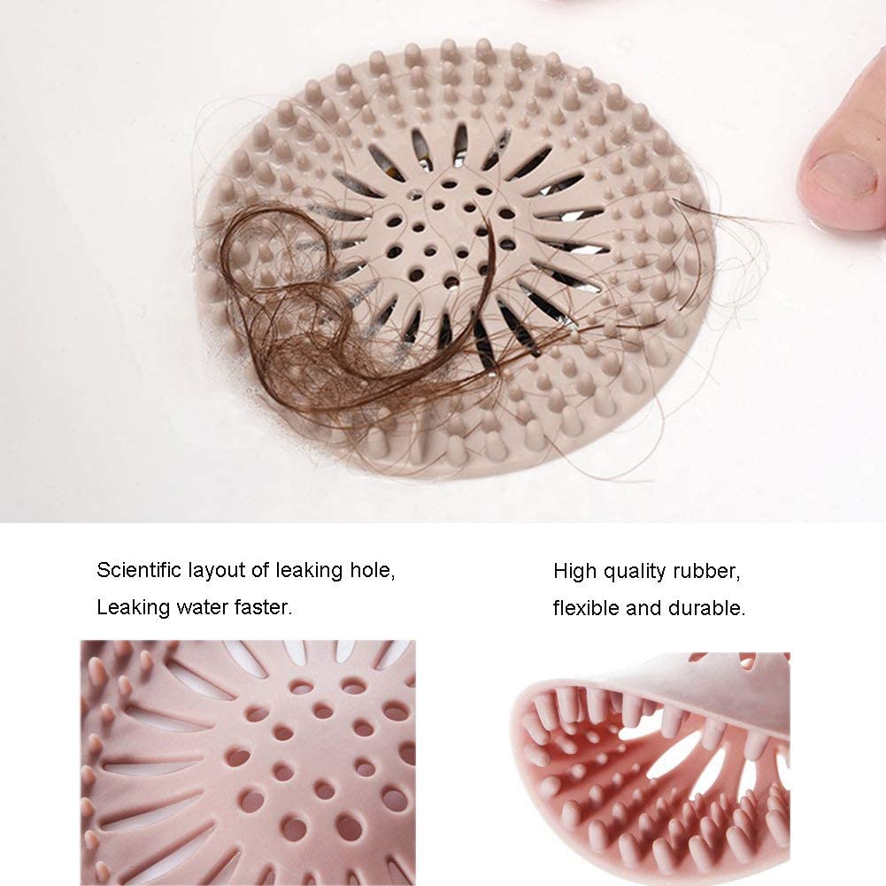 Drain Hair Catcher Silicone Shower Drain Cover Hair Catcher for