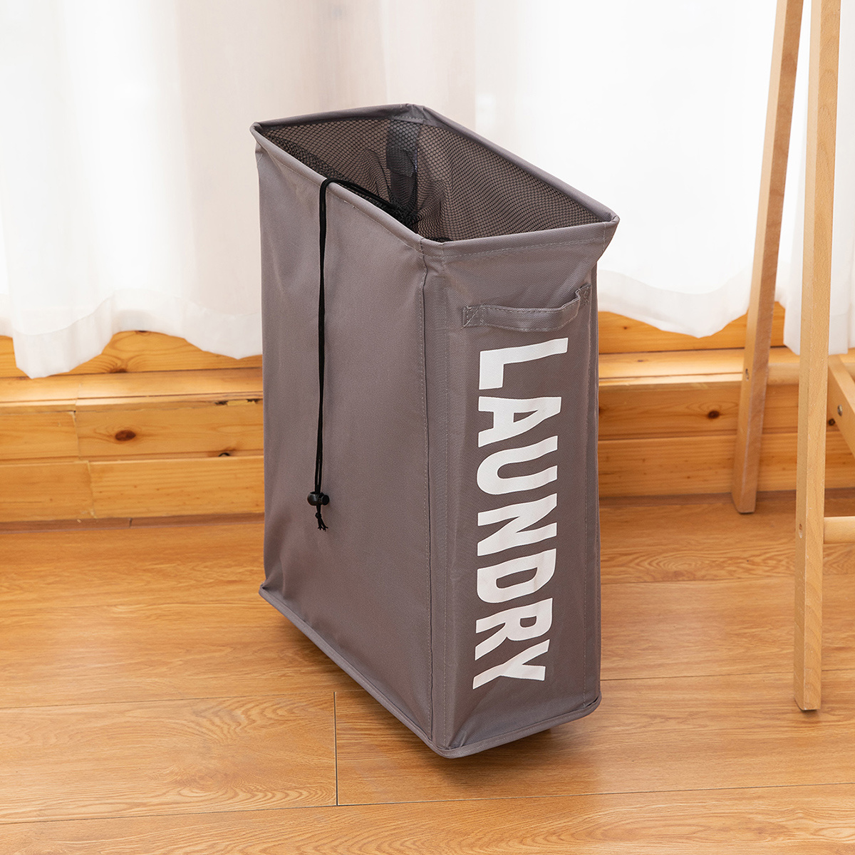 Caroeas - Cesta para la ropa sucia delgada con soporte plegable impermeable  y organizador sobre ruedas de 22 pulgadas, cesta para la ropa sucia, para