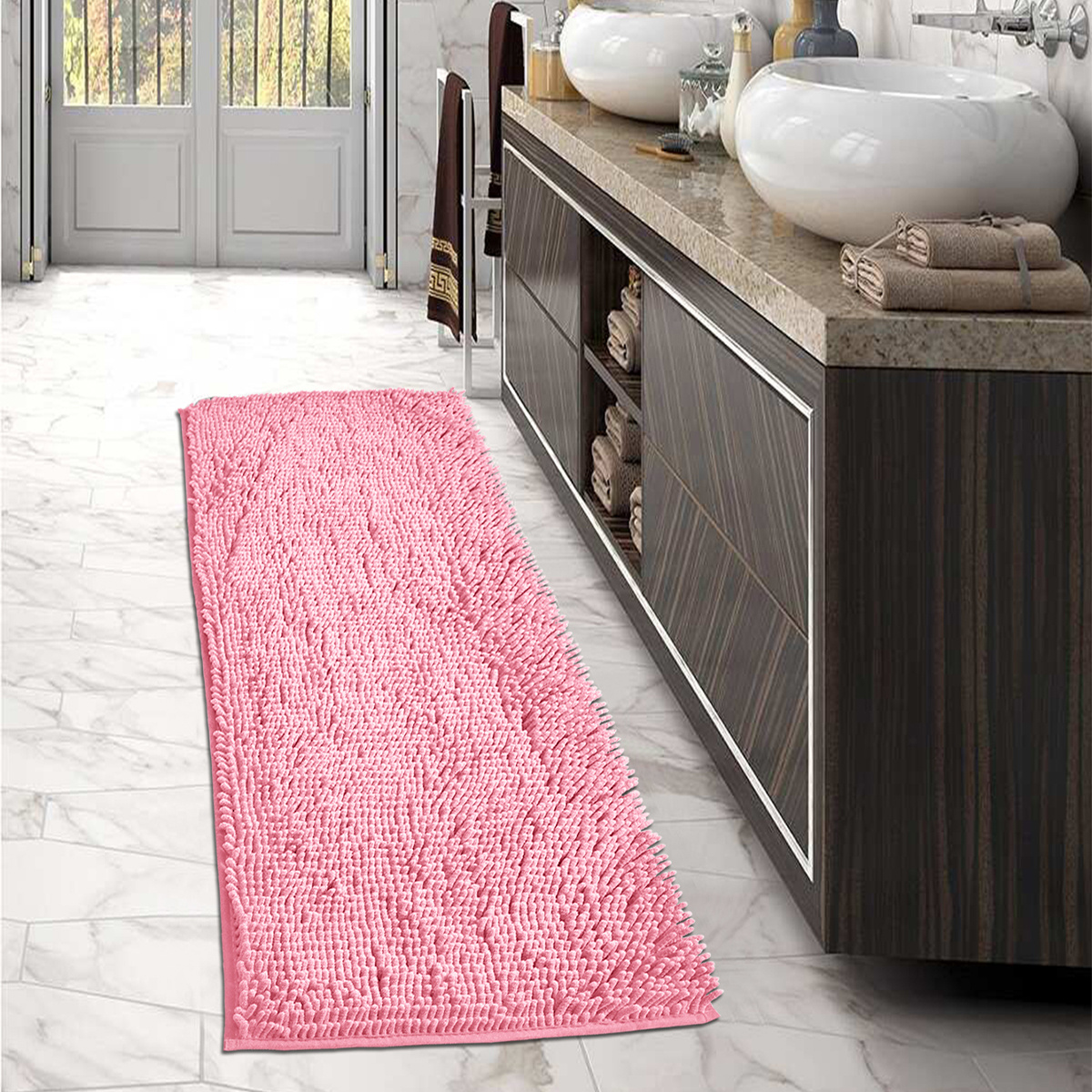 Absorbent Soft Bath Mat Bathroom Shower Rug Floor Carpet Non Slip 15 x23  Inches
