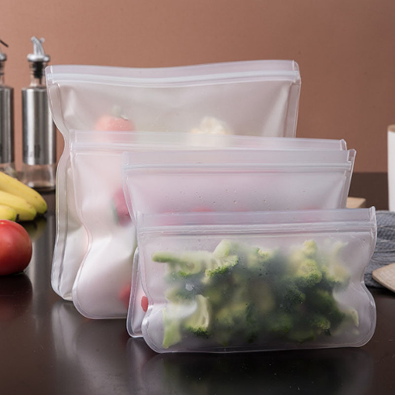 10-40Pcs Reusable Ziplock Bag Silicone Food Storage Bags
