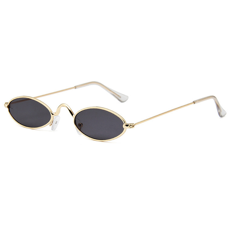 Small Oval Sunglasses Thin Metal Frame