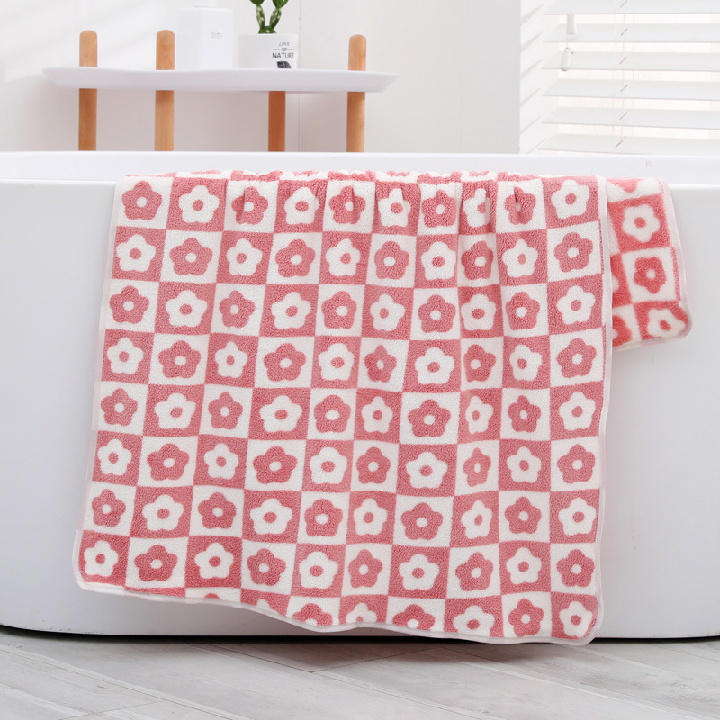 Absorbent Coral Fleece Bath Towel Soft Durable Microfiber - Temu