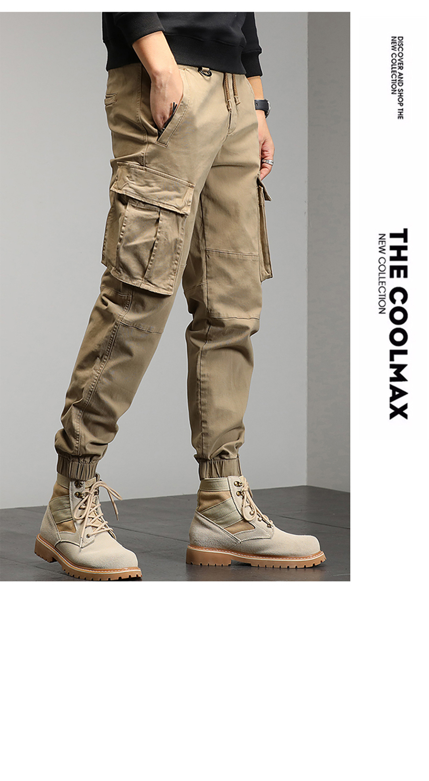 's Casual Cotton Cargo Pants Multiple Pockets - Temu