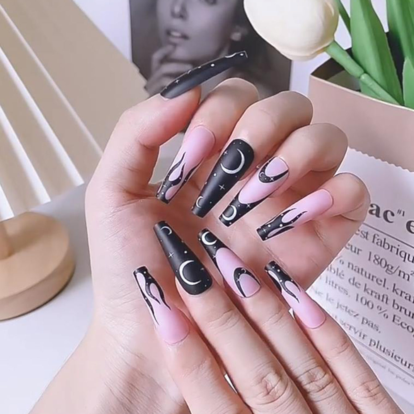 Moon shape Ombre glitter | Chrome nails, Nails, Makeup nails