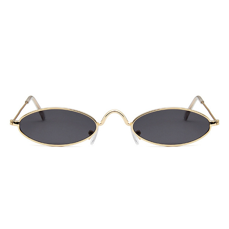 Small Oval Sunglasses Thin Metal Frame