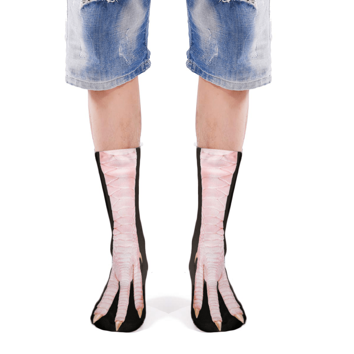 Calcetines largos con Estampado 3D de Patas de Pollo para Mujer
