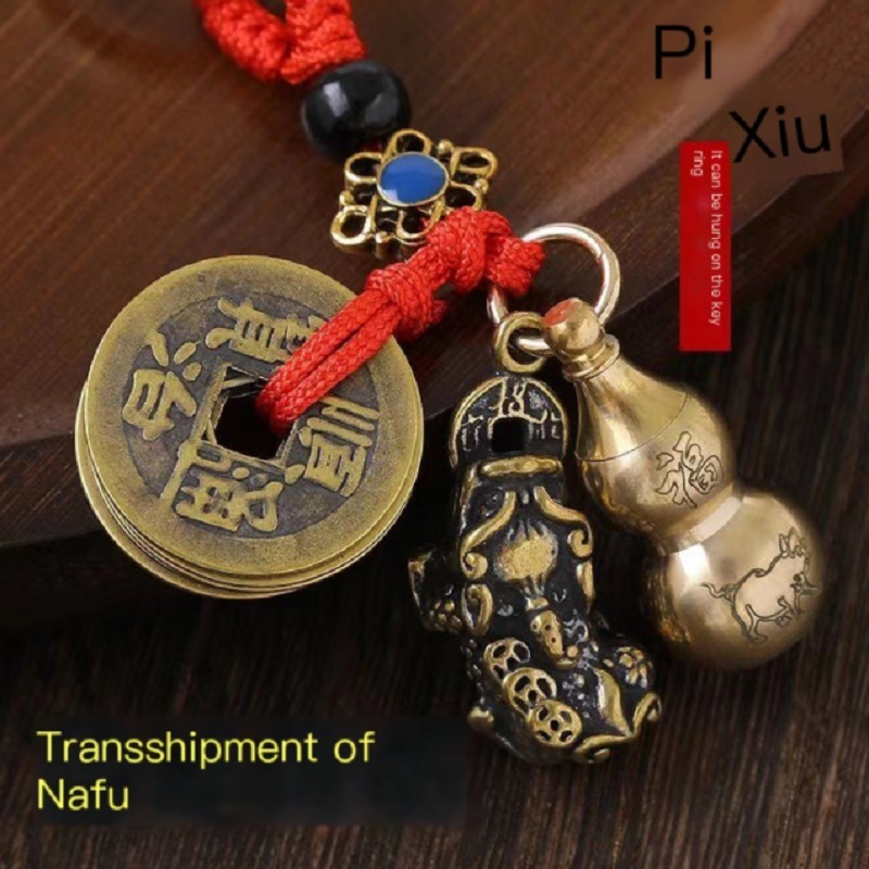 1pc Brass Pixiu Gourd Praying Key Chain | Good Luck Fengshui Key Chain | Our Store