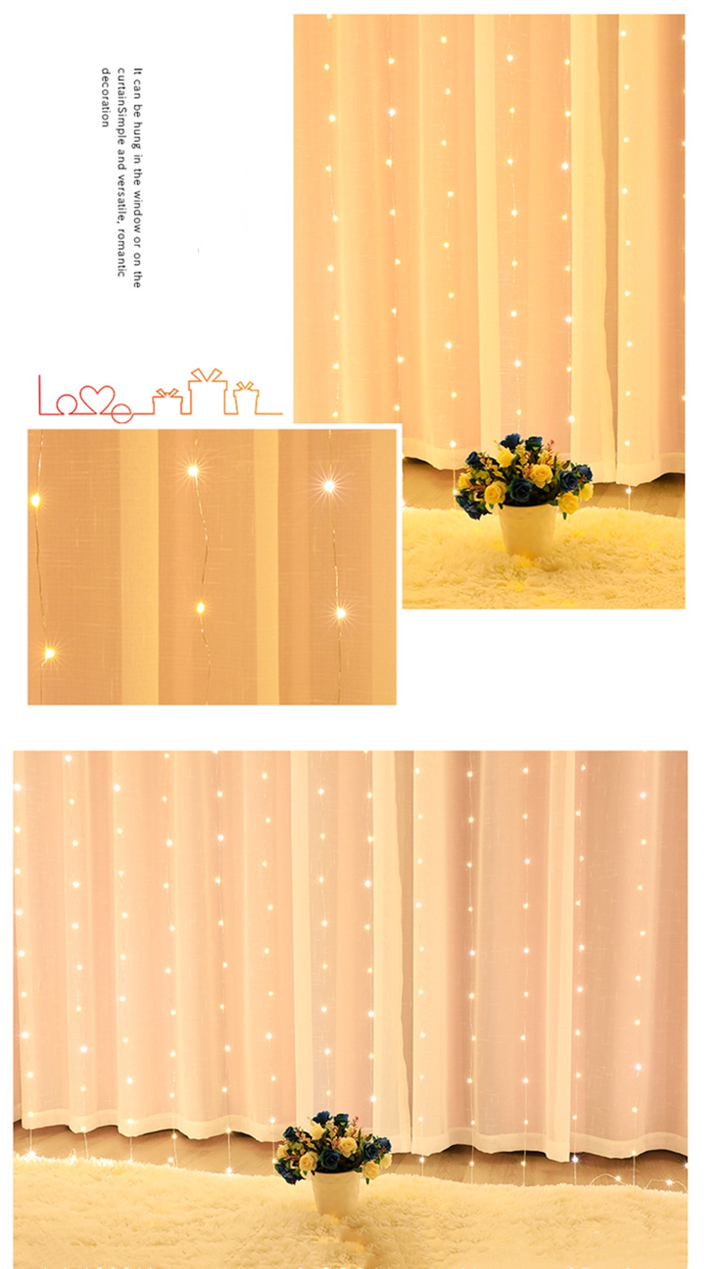Guirlande lumineuse LED, DOTBUY Intérieur Pile Lumiere Décoration Chambre  Enfant Boules Coton Batterie Chaîne Pour Maison Valentin Noël Fêtes Mariage