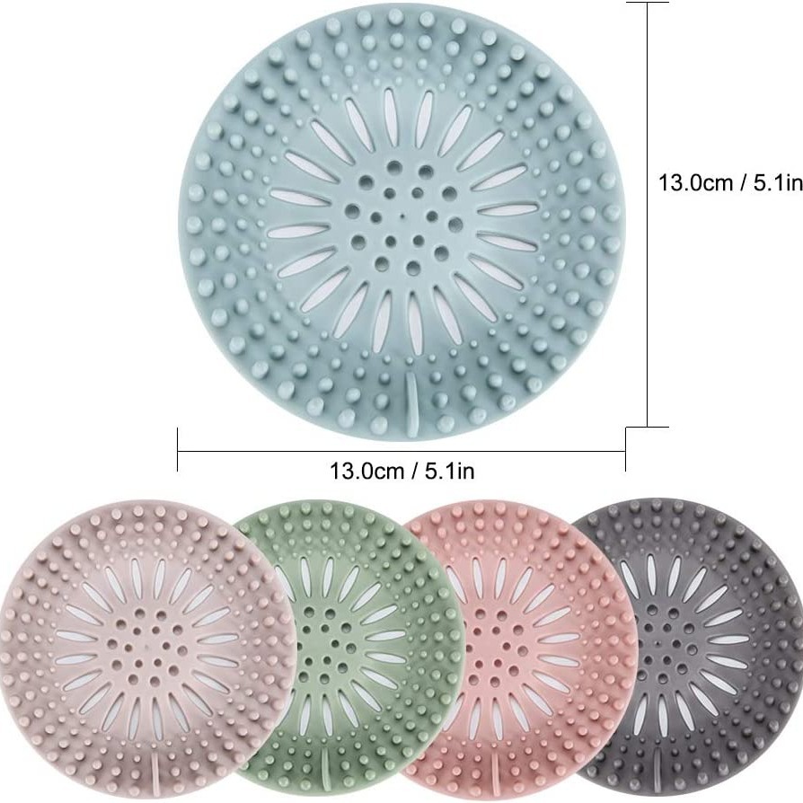 Drain Hair Catcher Shower Drain Hair Trap Hair Catcher Durable Silicone Hair  Stopper Shower Drain Covers Clog Remover Cleaning Tool Suit For Bathroom