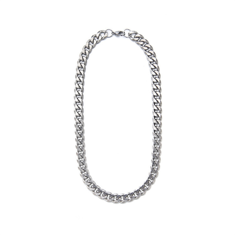 Men's Titanium Steel Cuban Chain Necklace, Hip Hop Style