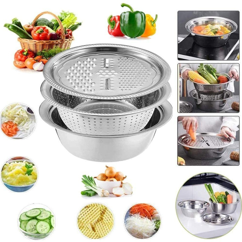 1set/9pcs vegetable cutter with drainage basket, multifunctional