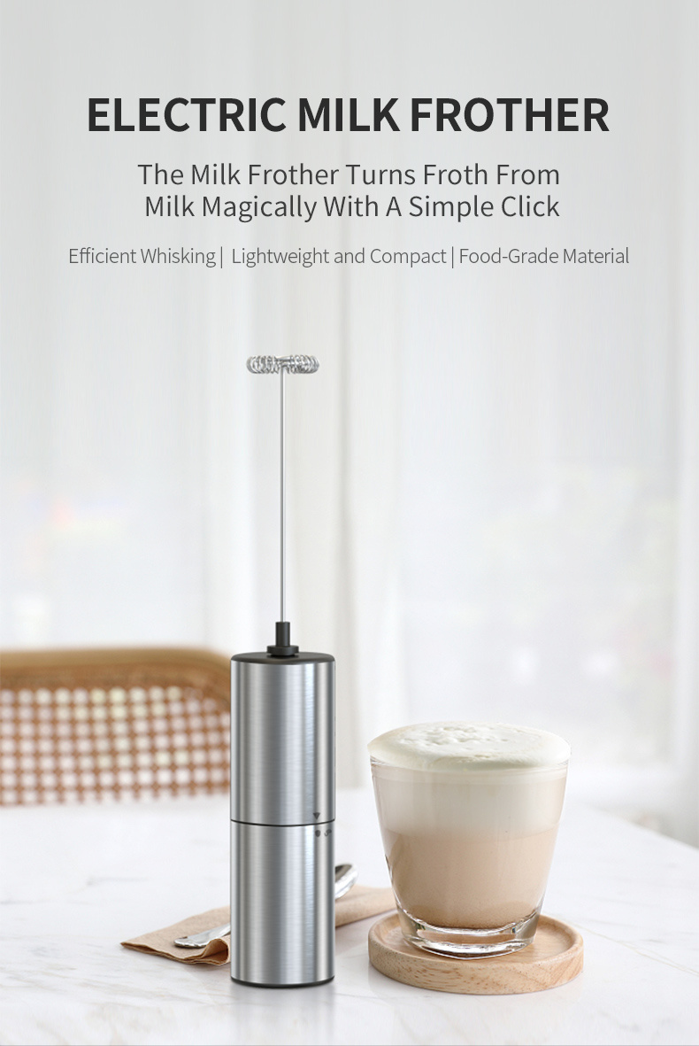 Stainless Steel Mini Electric Milk Frother - Perfect For Coffee, Lattes,  And Cappuccinos - Temu