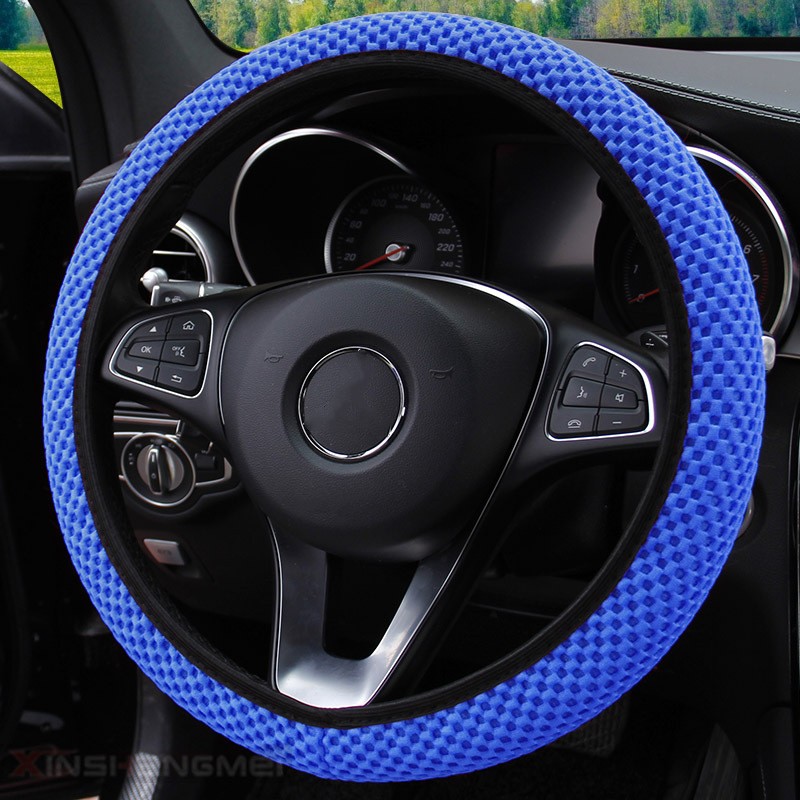 35cm PU Racing Sport Handrad Auto modifiziertes Lenkrad (blau)