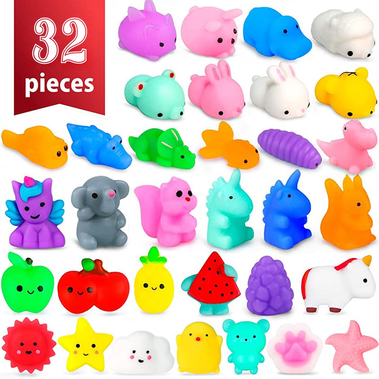 Mochi Squishy Toys Kawaii Squishy Animals For Party Favors Classroom Prize  Pinata Easter Fillers Fidget Toys Pack Bulk Squishies Toys Gifts For Boys  And Girls Christmas Stocking Valentines 32pcs | Shop Now