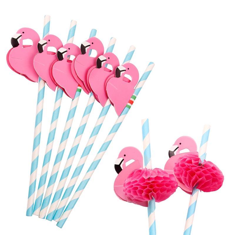 Pink Flamingo Straws