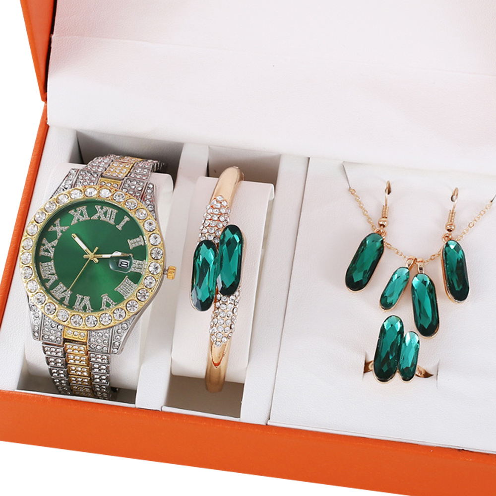 Ladies Watch Set Watch necklace ring earring Set Gift Temu Canada