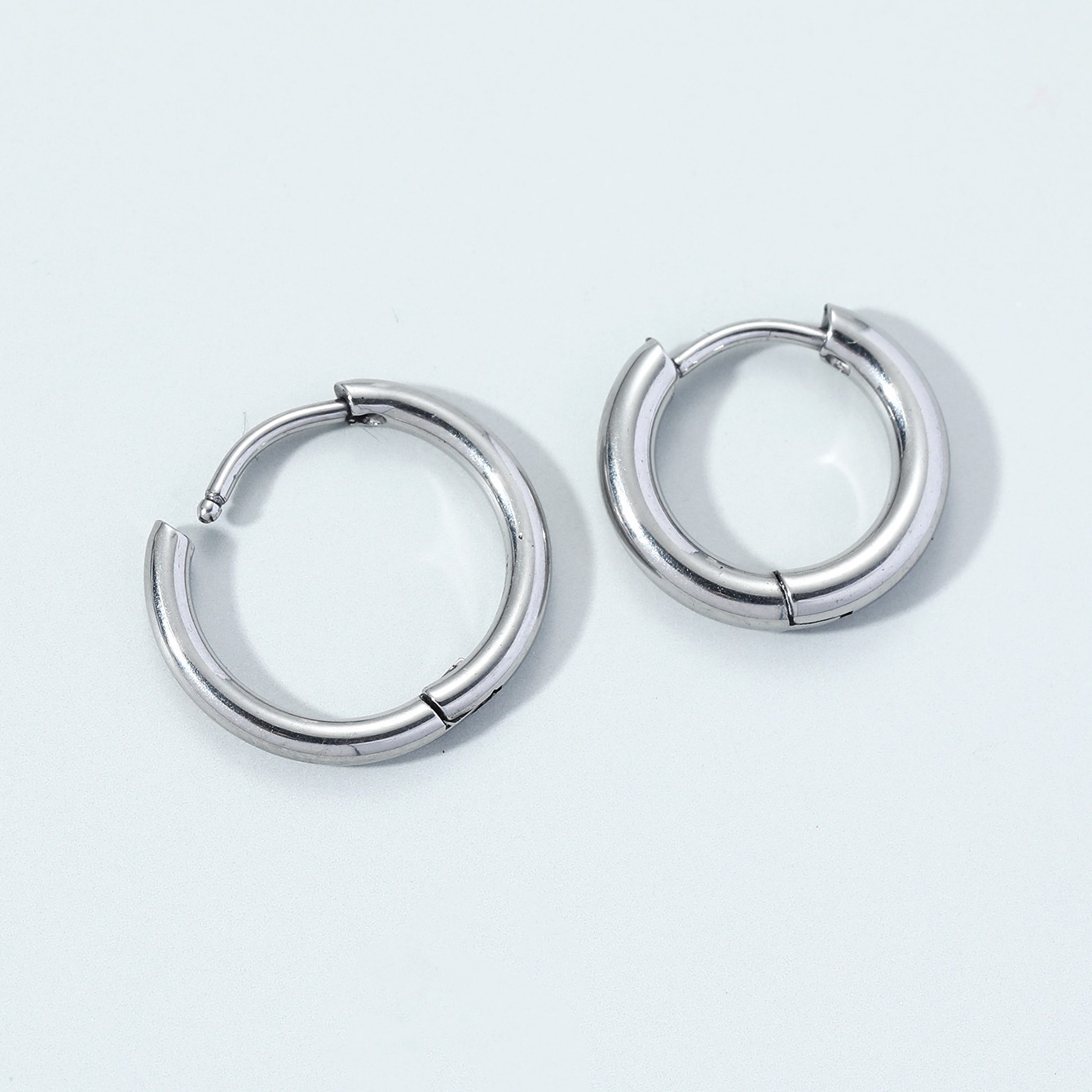 1 Pair Men Stainless Steel Earrings Colorful Buckle