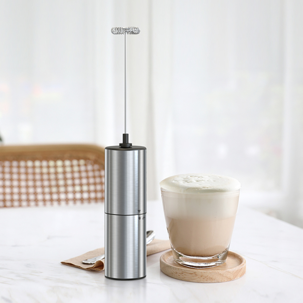  Milk Frother Handheld Battery Operated, Coffee Frother for Milk  Foaming, Latte/Cappuccino Frother Mini Frappe Mixer for Drink, Hot  Chocolate, Stainless Steel Silver: Home & Kitchen