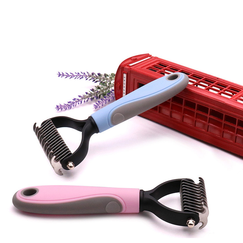 2-in-1 Puppy Grooming Brush - Removes Undercoat Mats, Reduces Shedding, Massages