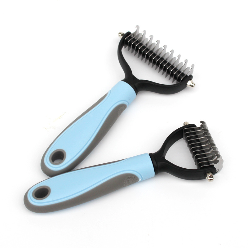 2-in-1 Puppy Grooming Brush - Removes Undercoat Mats, Reduces Shedding, Massages