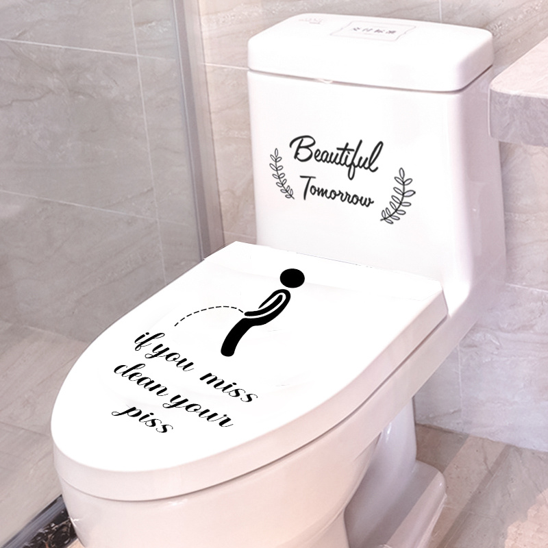 Sticker autocollant de abattant toilette WC enfant if you miss