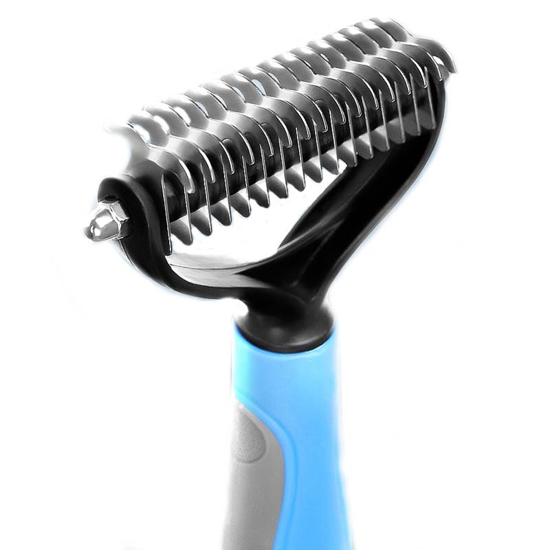 2-in-1 Puppy Grooming Brush - Removes Undercoat Mats, Reduces Shedding, Massages