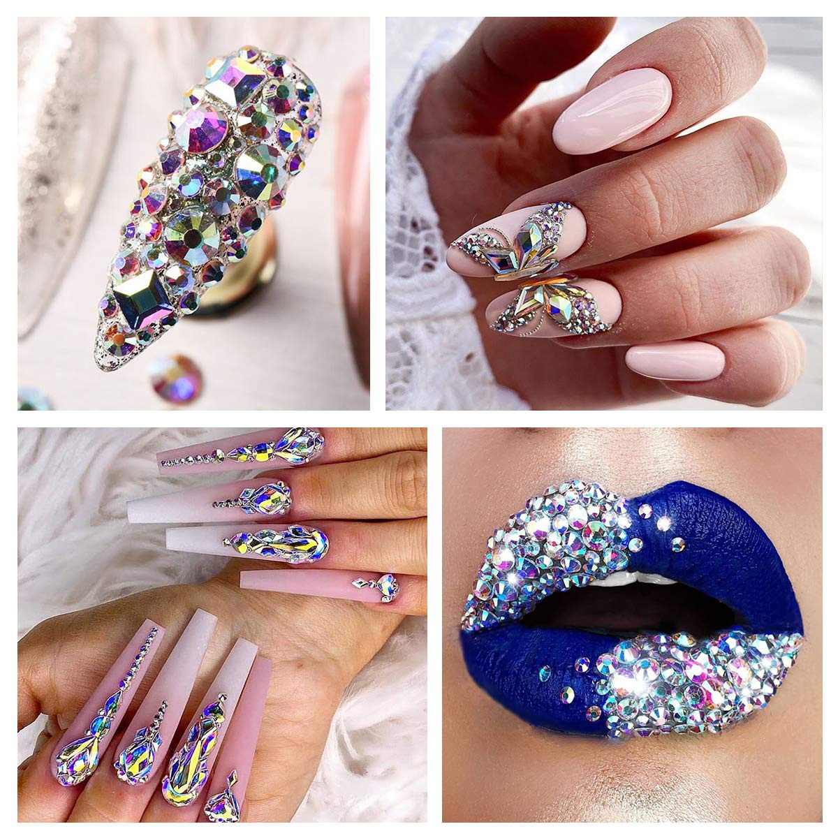 E8BB-diamantes de imitación de cristal para decoración de uñas, piedras  para uñas acrílicas - AliExpress
