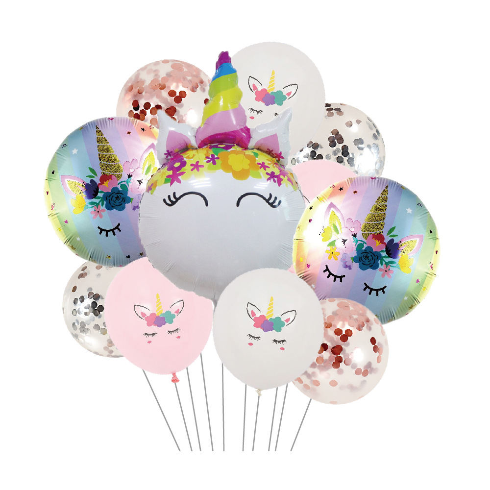 Unicorn Birthday Decorations For Girls, 21pcs Unicorn Balloons Set