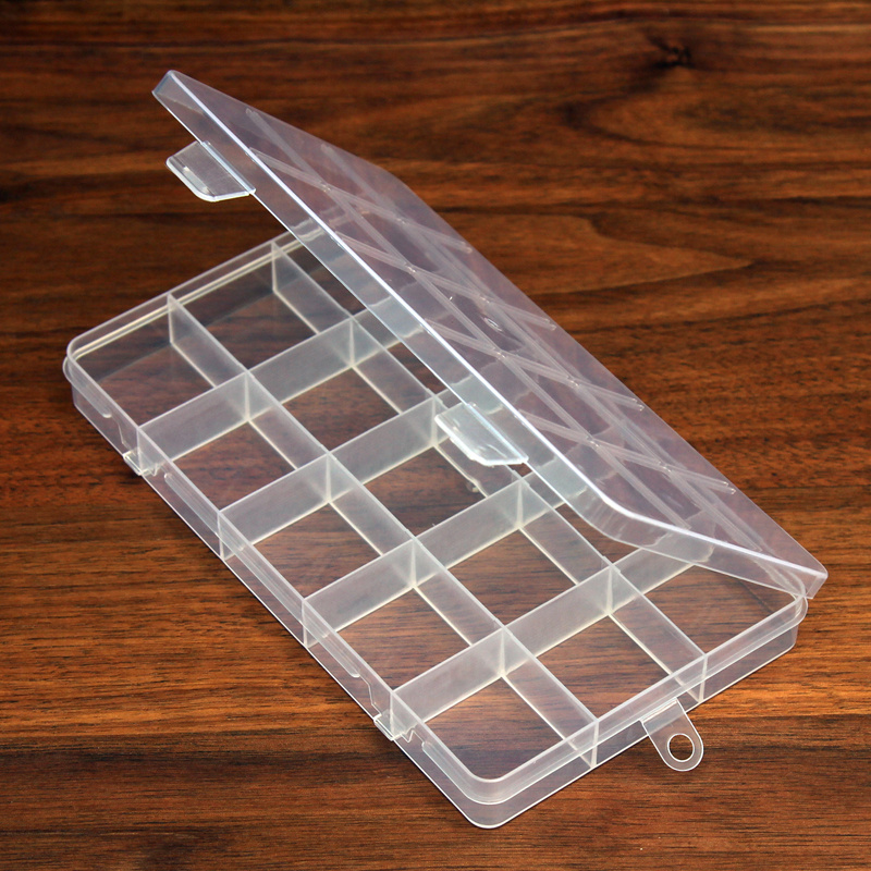Clear Organizer Box Adjustable Dividers Plastic Compartment