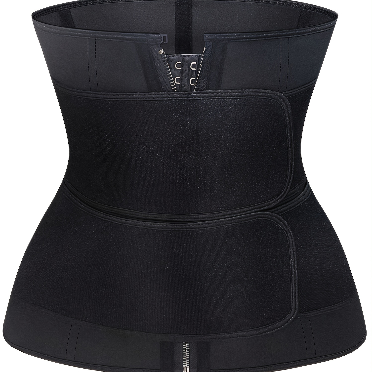 Neoprene Waist Trainer for Women - Double Belted Underbust Corset with Zipper - Sport Girdle for Slimming and Toning Your Waist