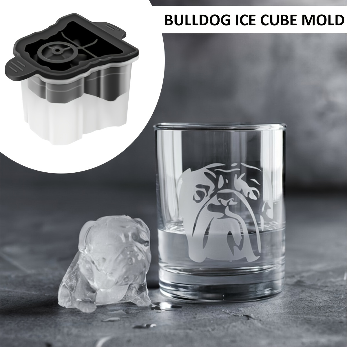 Cheap PDTO Ice Mold Bulldog Ice Silicone Moulds for Whiskey