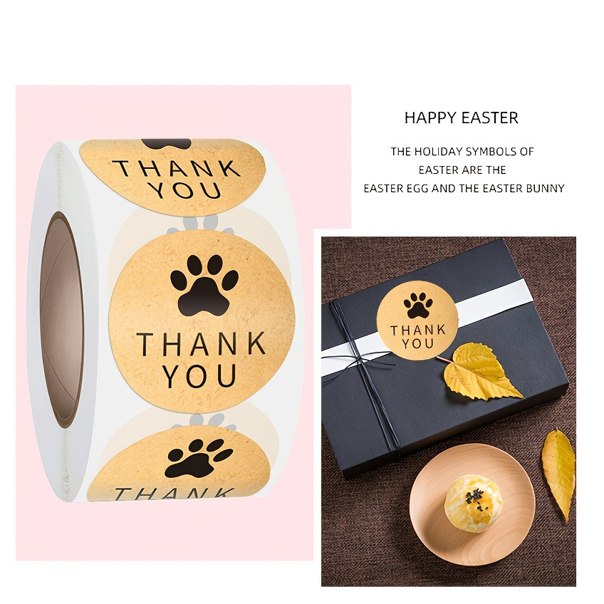 

500pcs Adorable Dog Paw Footprint Stickers - Perfect For Thank You Cards!