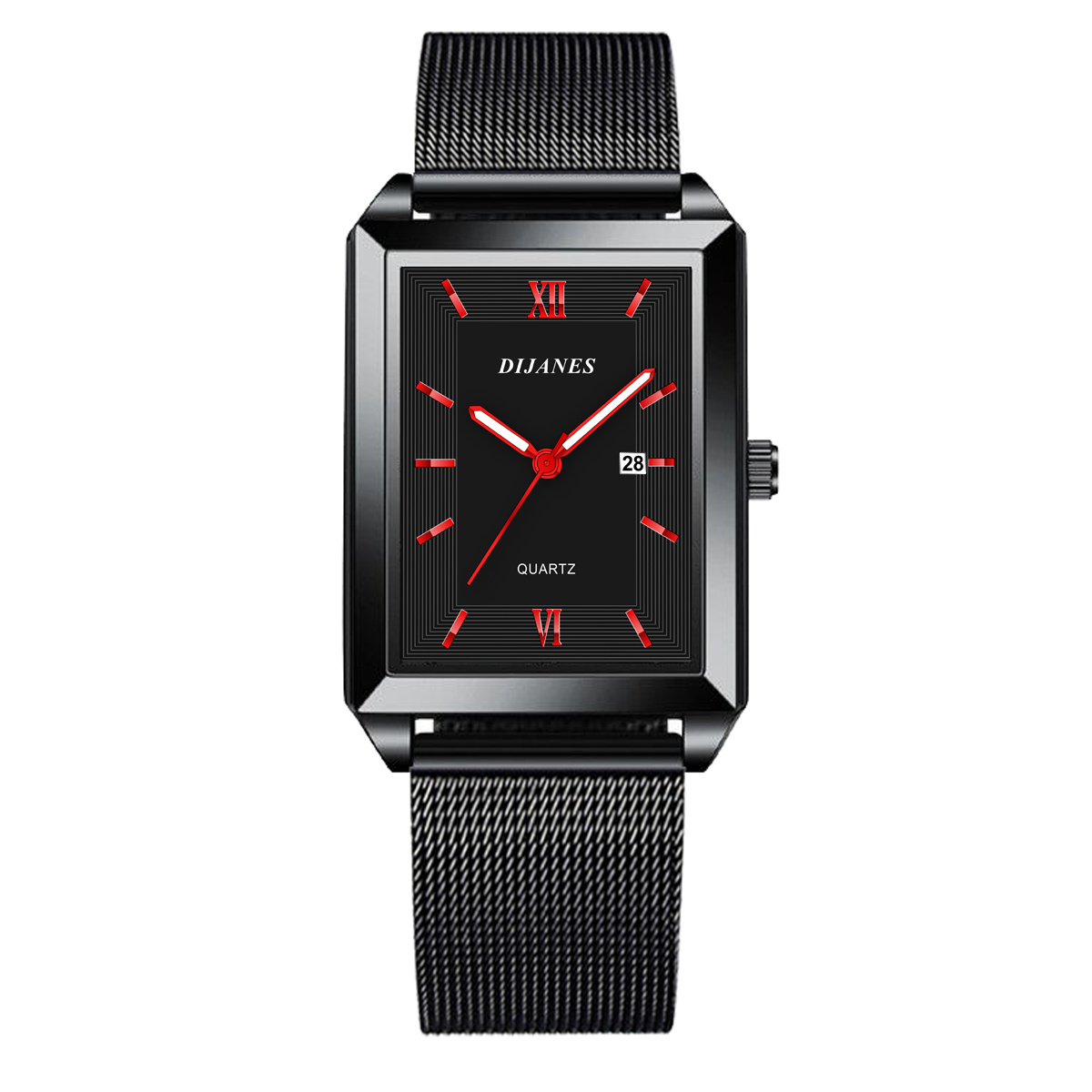 Fashionable Pointer Square Date Quartz Watch Gift for Boyfriend and Father,Mens Watch,Temu