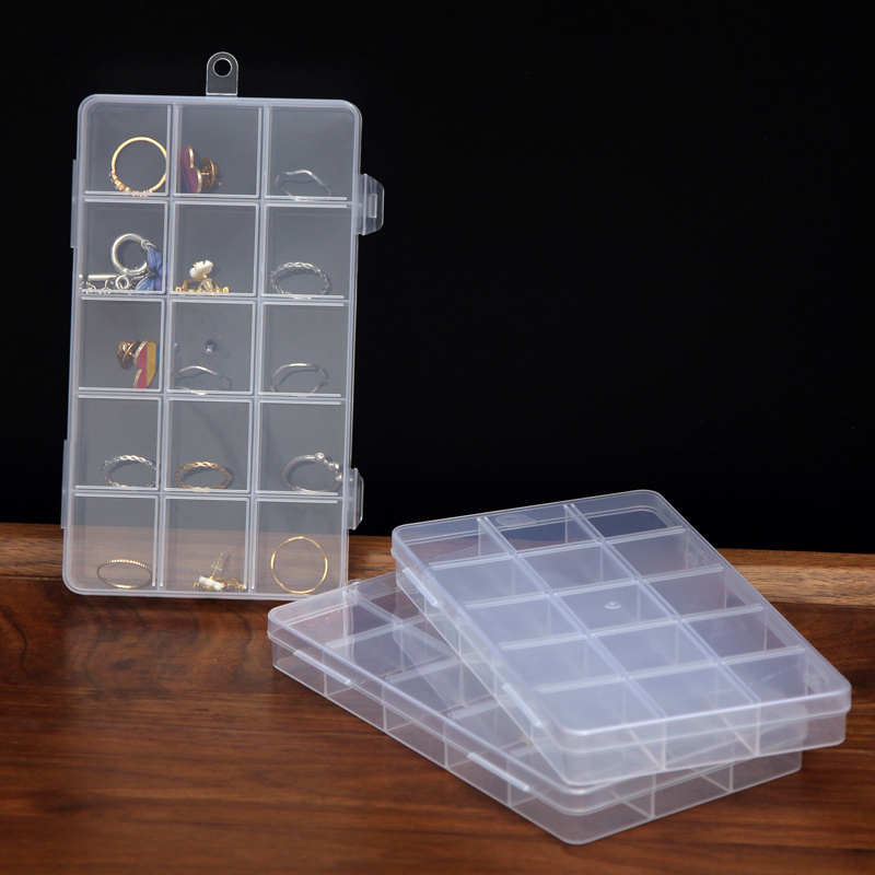 Upgrade 9 Grids Plastic Organizer Box with Dividers, Small Parts Container,  Craft Organizer for Beads, Earring, Rings, Buttons and so on…